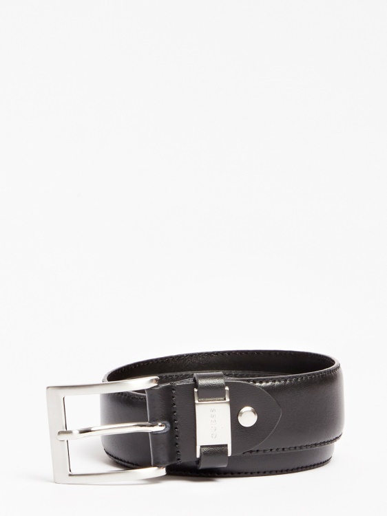черен колан от естествена кожа Guess
