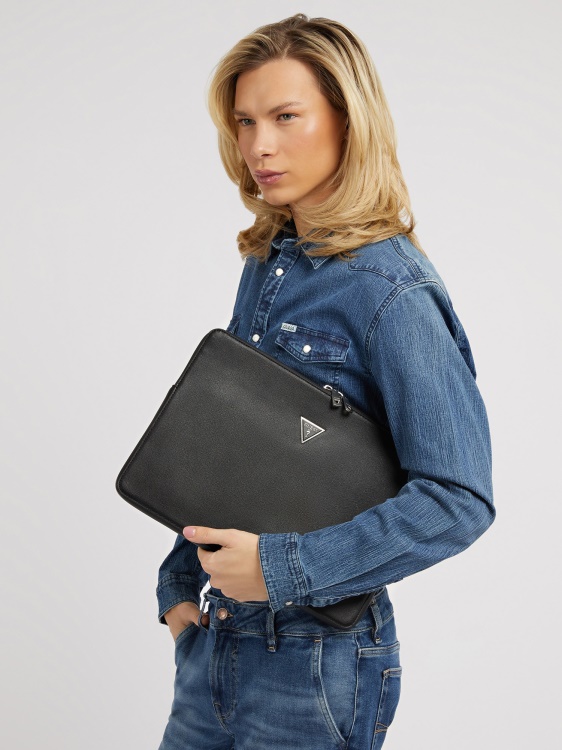 Certosa Saffiano държач за документи Guess черен