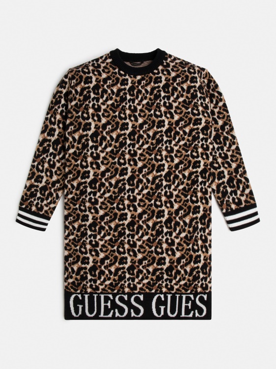 цяла рокля с пуловер с щампа Guess Animalier