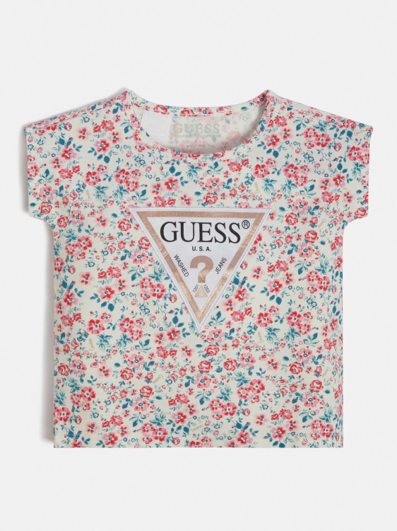 цяла тениска с щампа Guess флорална фантазия