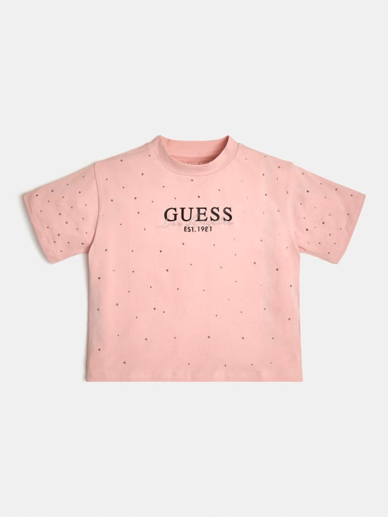 Guess розова тениска с предно лого