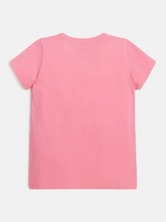 тениска с розово предно лого Guess