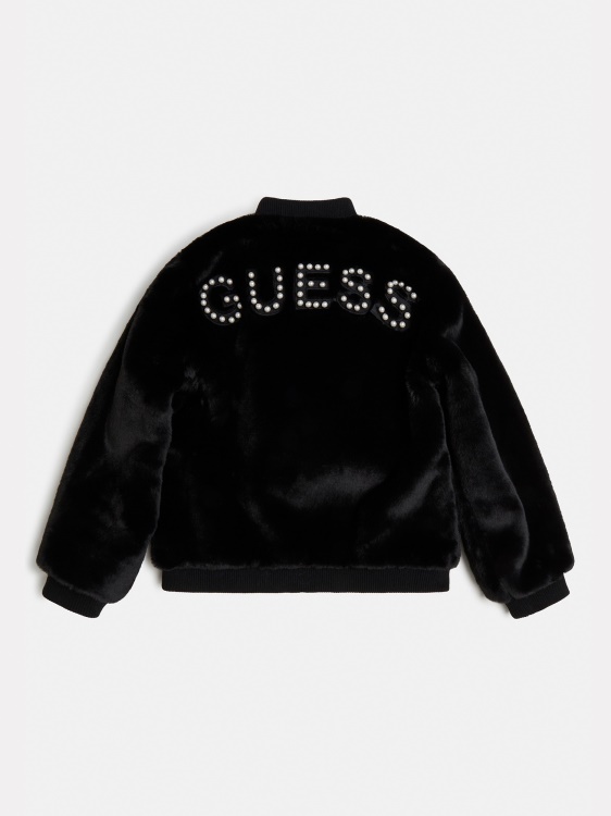 бомбардивач от изкуствена кожа черен Guess