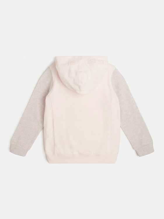 памучен суичър Guess розов
