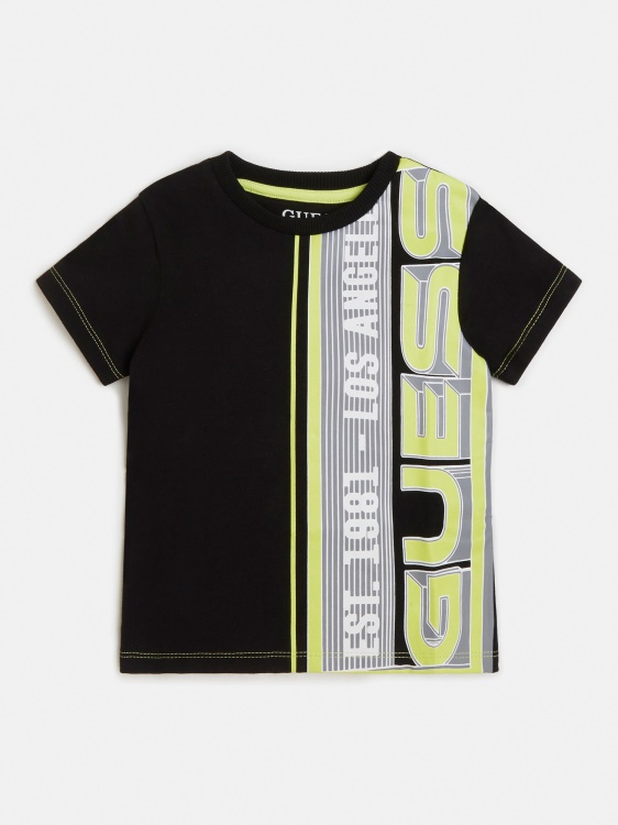 черна предна тениска с лого Guess нова тенденция
