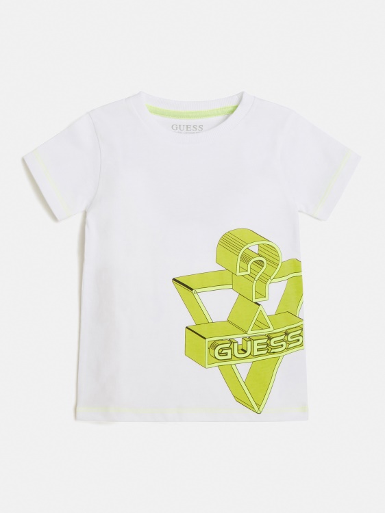 нова бяла предна тениска с лого Guess