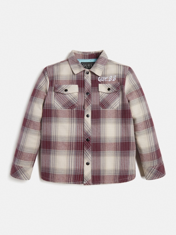 сива фланелена подплатена риза Guess