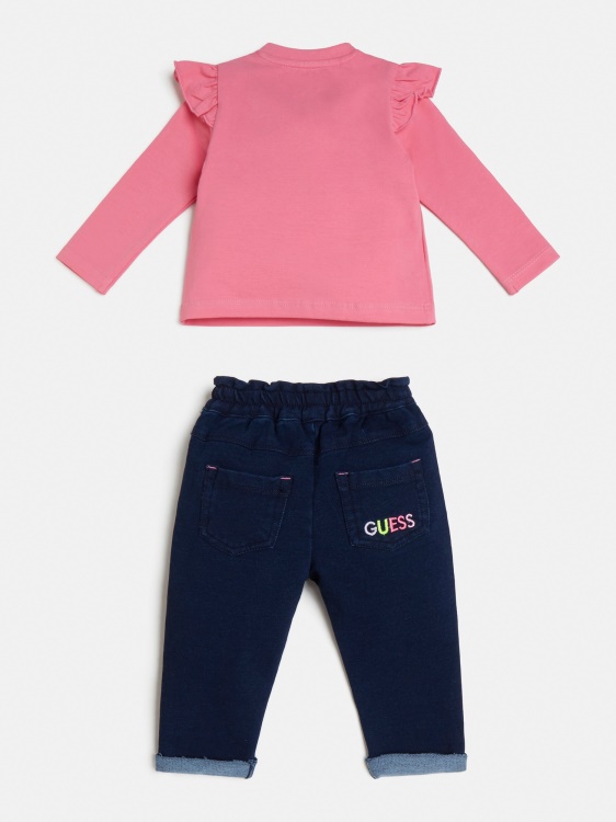 комплект тениска и дънков панталон Pink Guess