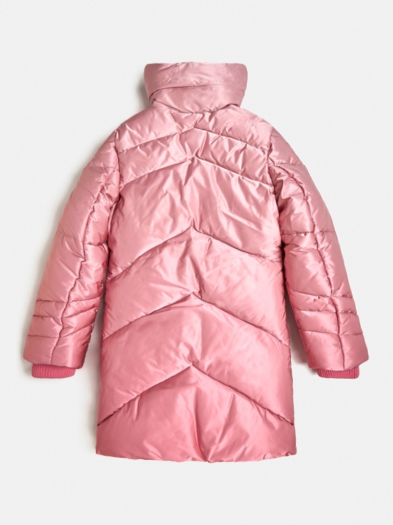 розово метално изглеждащо дълго пуфче Guess