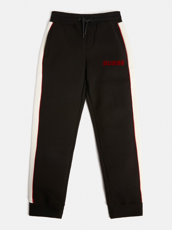 черен активен панталон с предно лого Guess