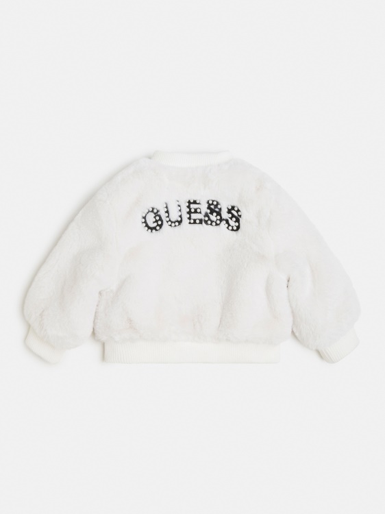 бомбардивач от изкуствена кожа Guess бяло