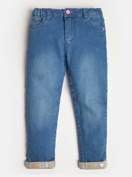 спокойна кройка дънкови панталони Guess Blue нова тенденция