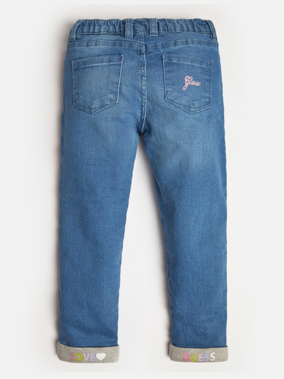 спокойна кройка дънкови панталони Guess Blue нова тенденция