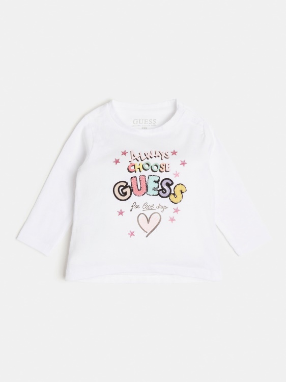 тениска с предно лого Guess