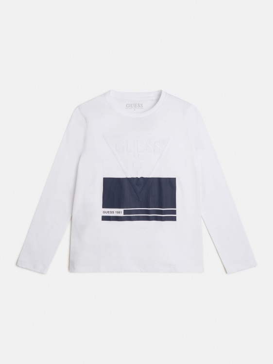 Guess нова бяла тениска с предно лого