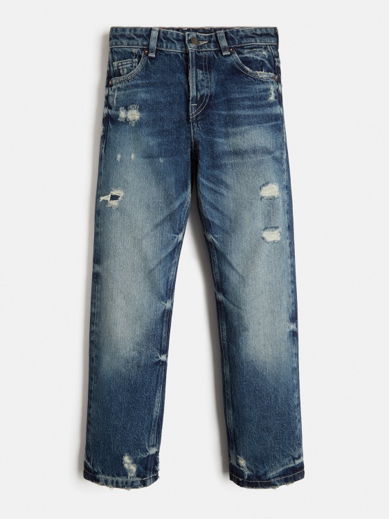 Oversize Fit унищожен деним панталон син Guess