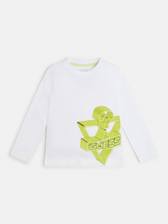 предна тениска с лого Guess бяла