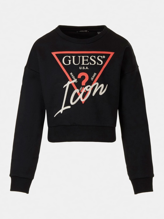 икона лого суичър черен Guess