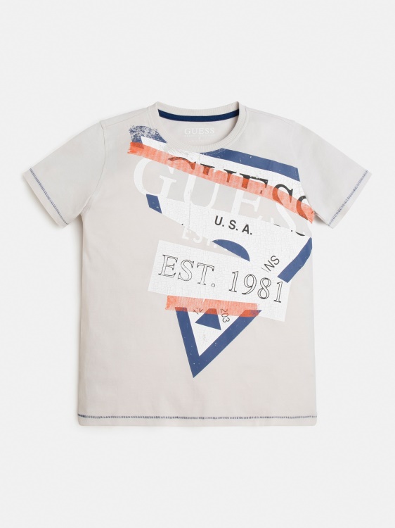 бяла тениска с предно лого на Fashion Guess