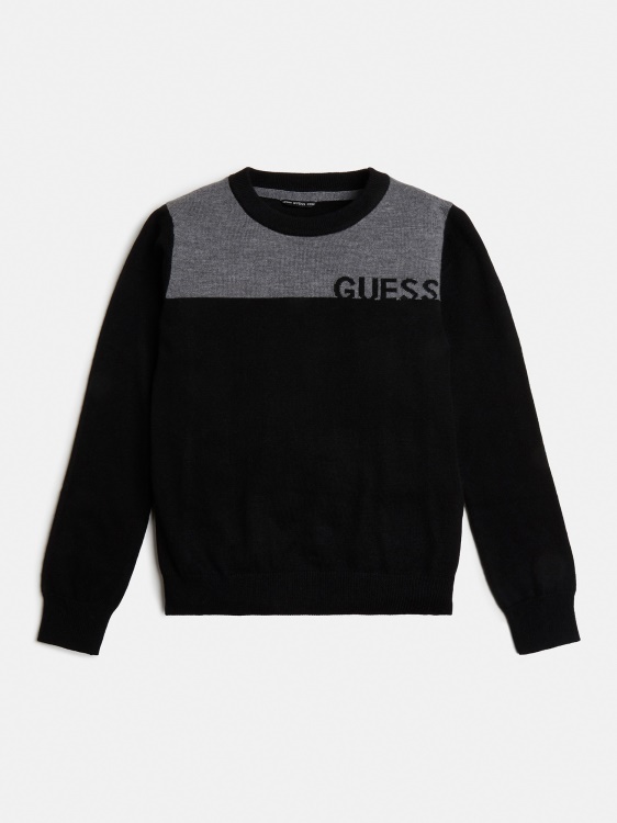 вълнен пуловер Guess черен
