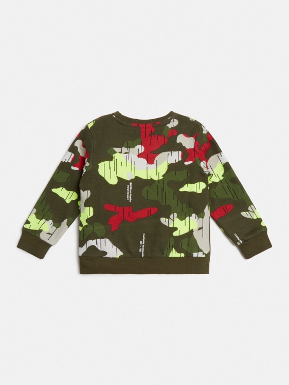 зелен суитшърт с щампа Multi Guess