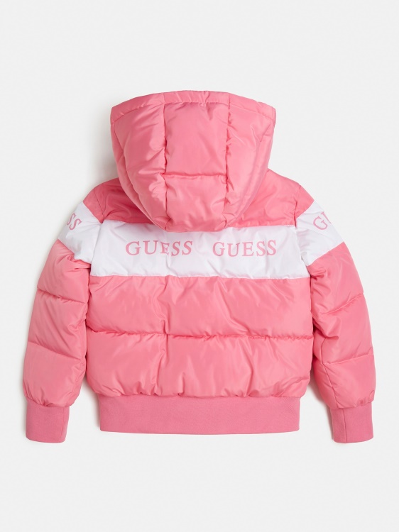 розов пуф с качулка Guess