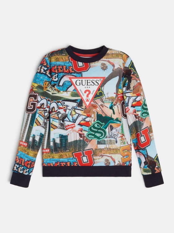 суичър с щампа Guess All Over
