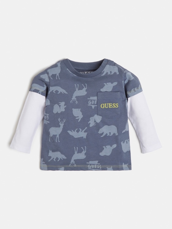 тениска с щампа Guess All Over