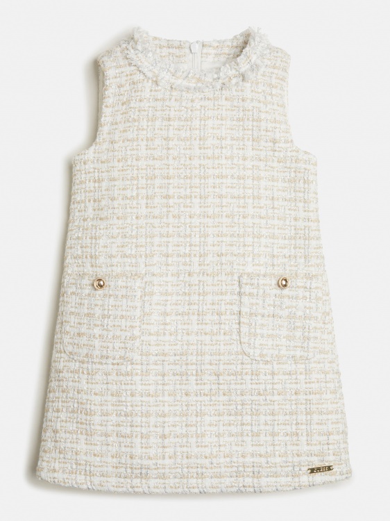 Guess рокля от туид бяла