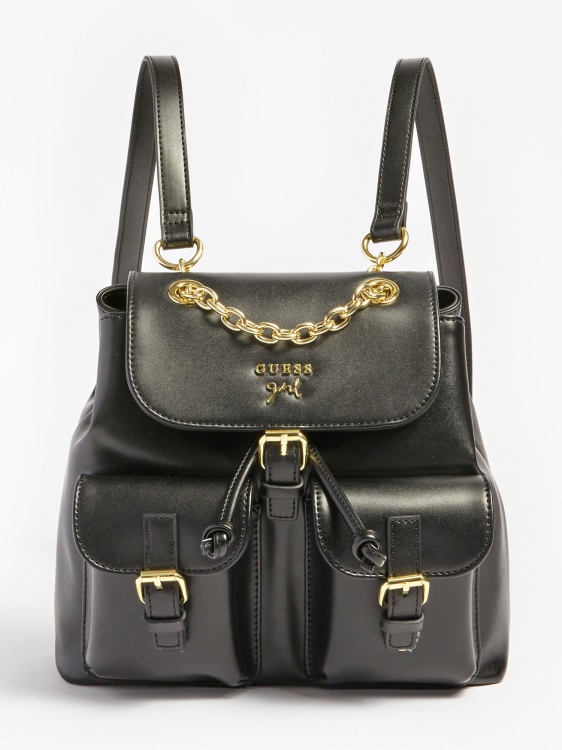 черна раница от изкуствена кожа Guess