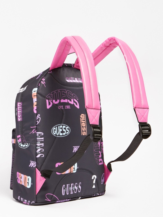 цяла щампа раница Guess мулти розово