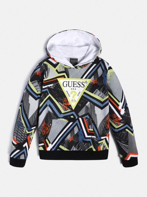 сив суитшърт с щампа Multi Guess
