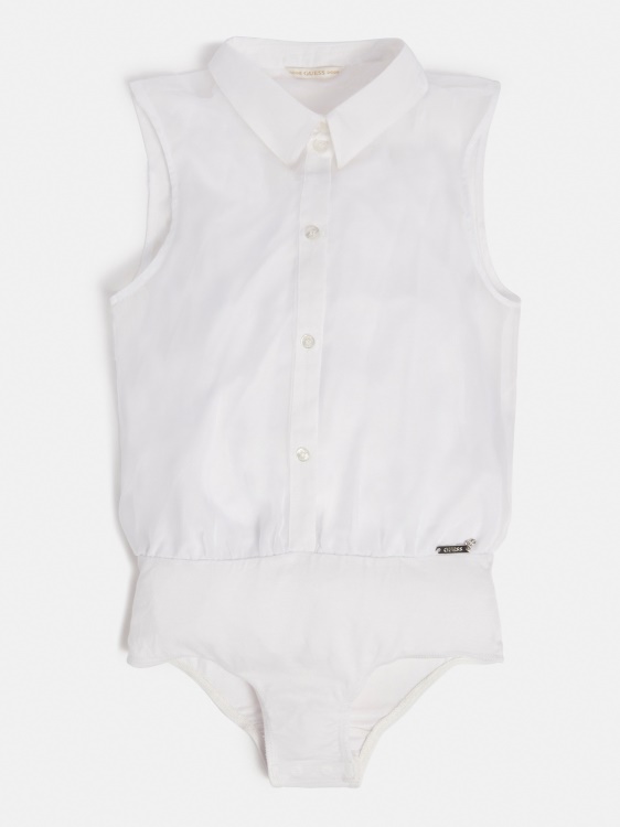 Guess риза от шифон боди бяло