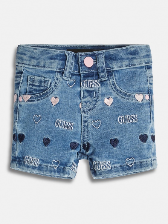 бродирани дънкови къси панталони син Guess