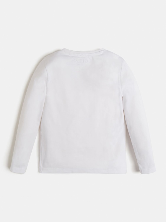 бяла тениска с предно лого Guess