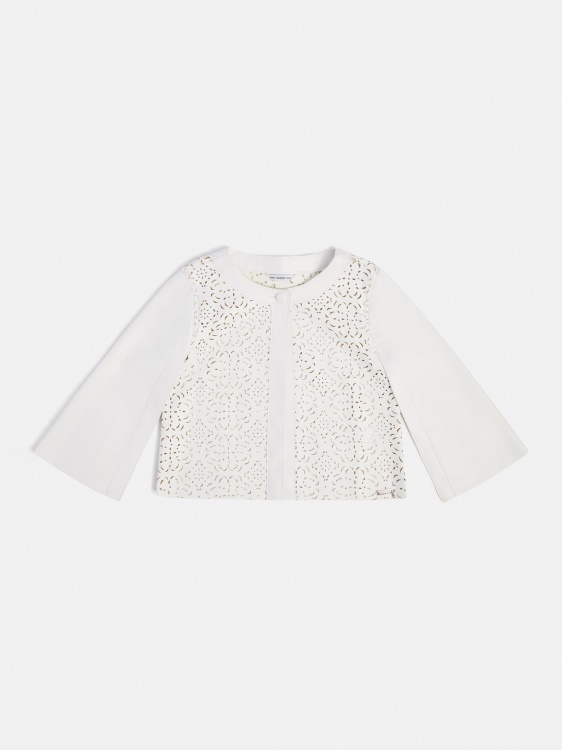 яке от изкуствена кожа Guess бяло