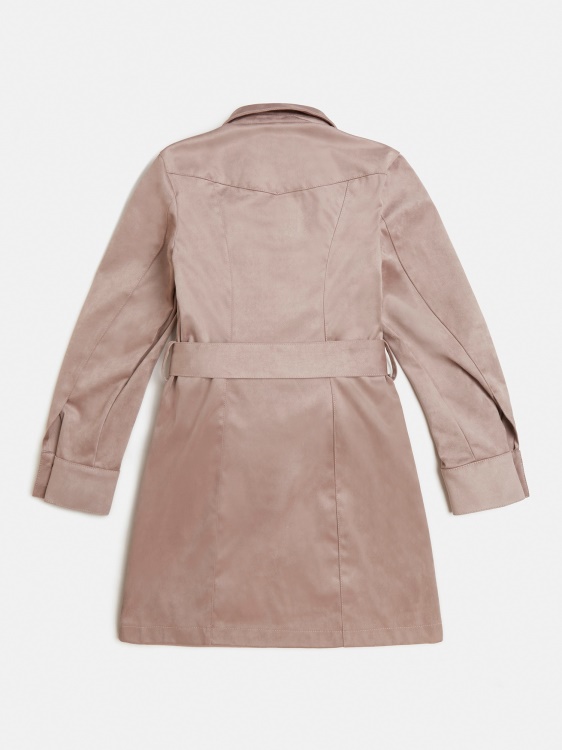 бежова рокля с копчета от изкуствен велур Guess