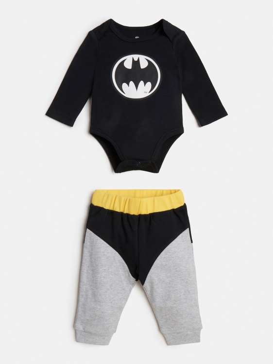 Черен панталон с щампа Batman Guess