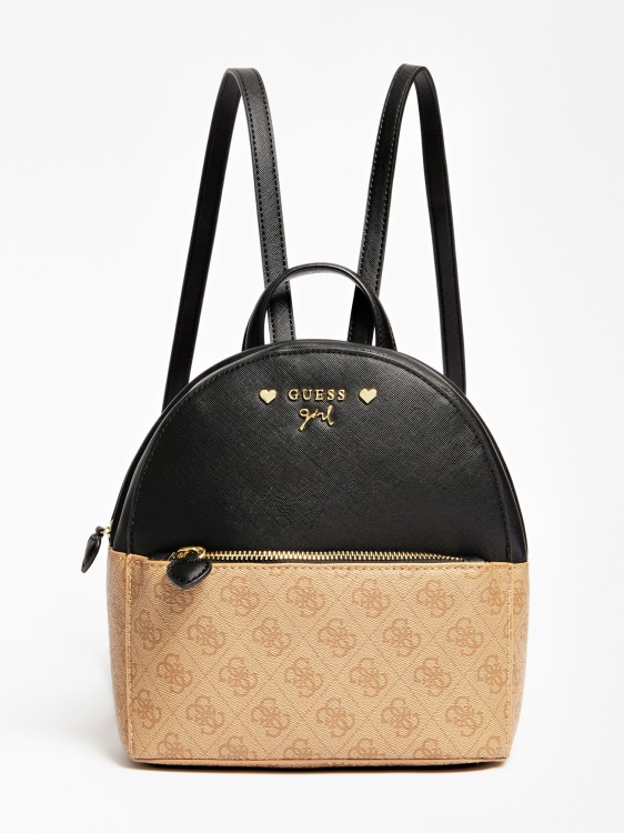 черна раница с лого Micole 4g ​​​​guess