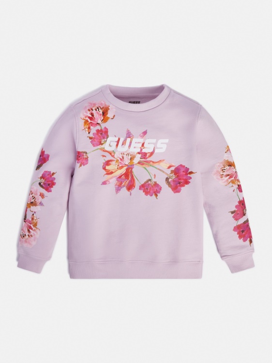 суичър с предно лого лилав Guess