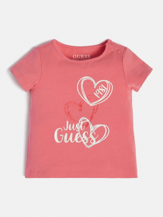Guess розова тениска с предно лого