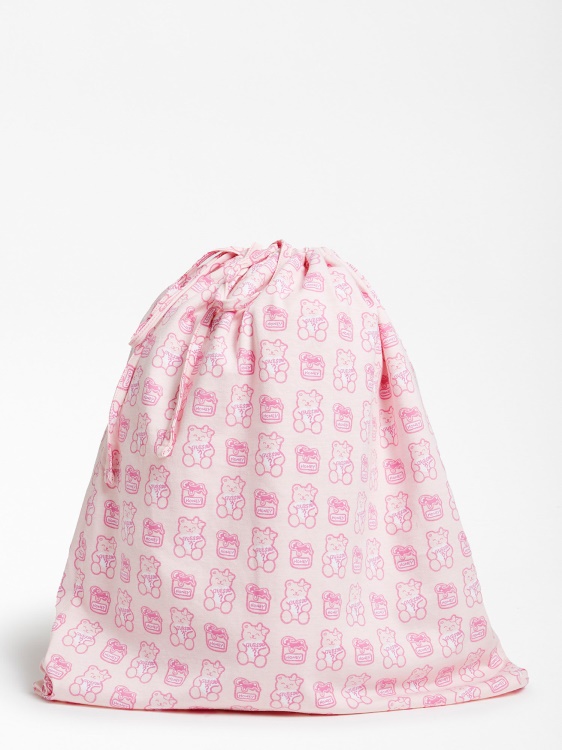 чанта за преобличане с предно лого Guess Pink