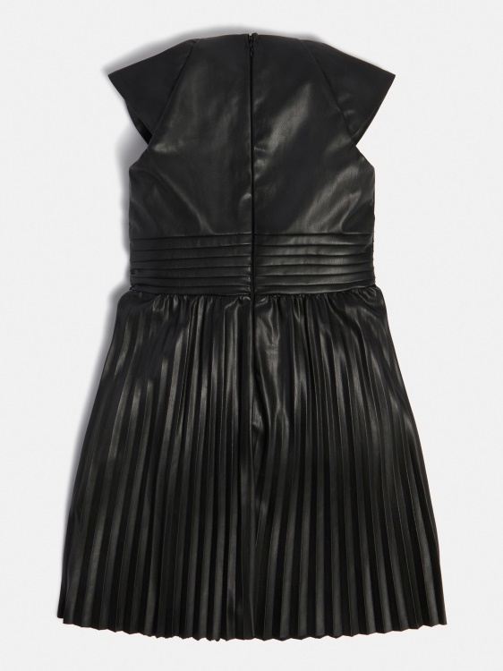 черна рокля от изкуствена кожа Guess