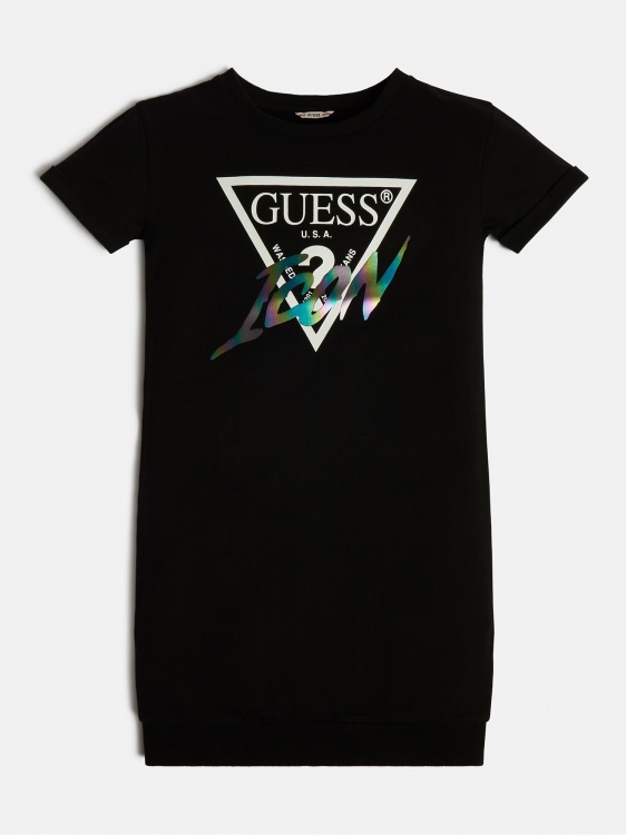 черна рокля с лого на Guess Icon