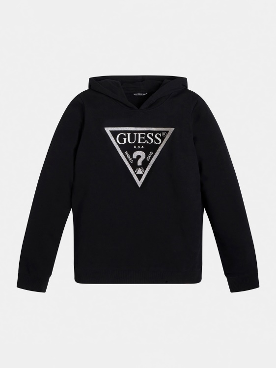 суичър с триъгълно лого Guess черен нова тенденция