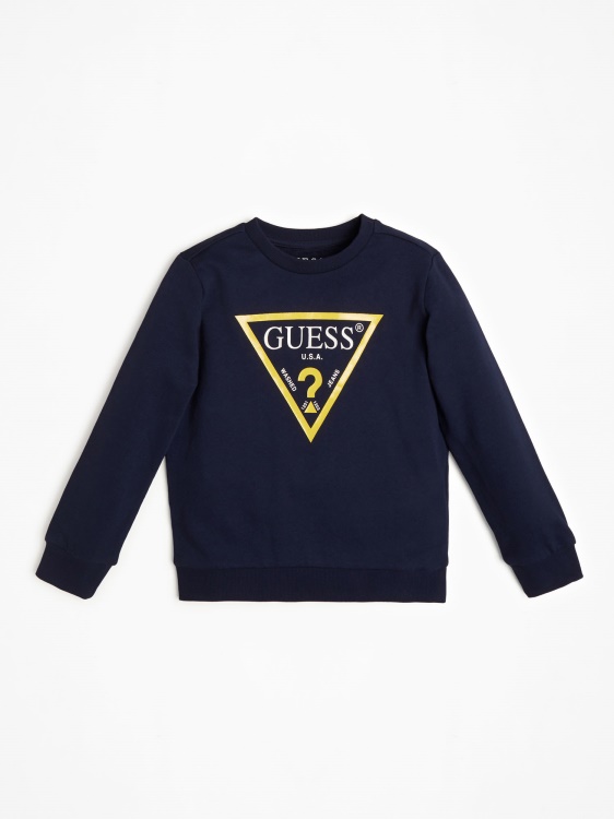 суичър с лого на черен триъгълник Guess