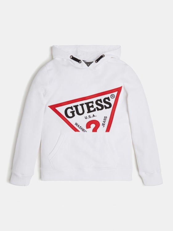 суичър с лого отпред Guess бял