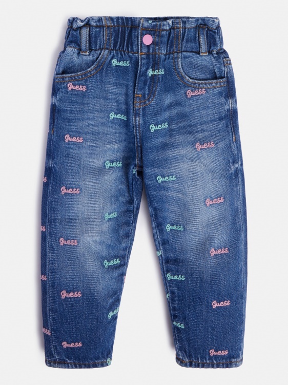 цял дънков панталон с лого Guess Blue