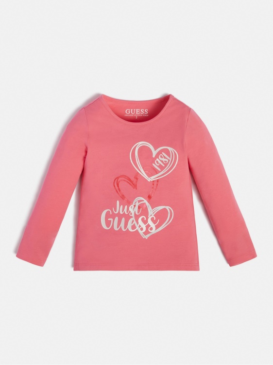 Guess розова тениска с предно лого
