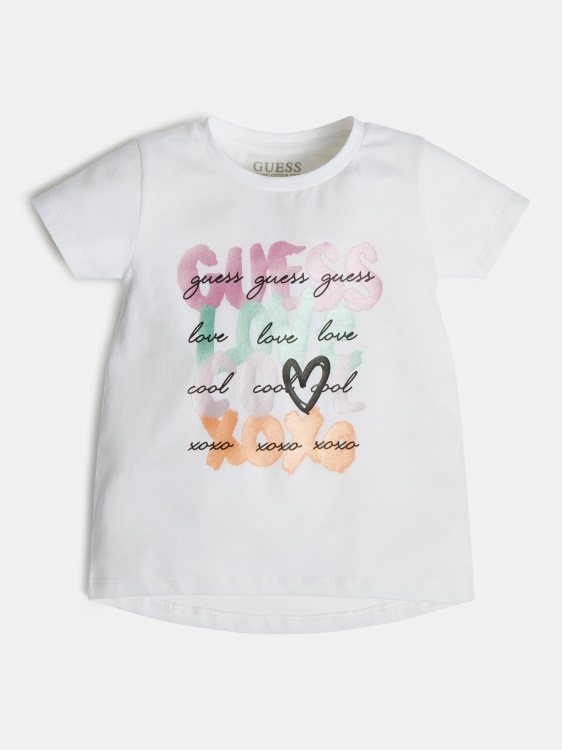 Guess Fashion бяла тениска с предно лого